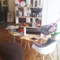 Moving Space - Queens Road | Products Seen: [Gum - Half Fabric + Wood Armchair, Gum - Patch + Rocking Armchair, Tempo 3-in-1 Coffee Table & Pebble Stool/Ottoman]